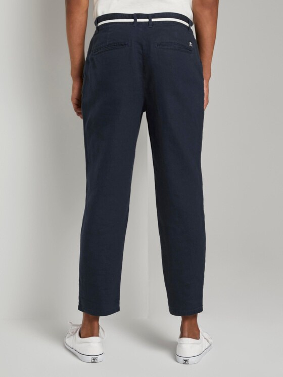 Relaxed Chinohose aus Leinengemisch mit Gürtel - Männer - Sky Captain Blue Relaxed Chinohose aus Leinengemisch mit Gürtel - Männer - Sky Captain Blue - 2 - TOM TAILOR Denim