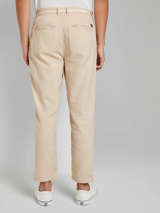 Relaxed Chinohose aus Leinengemisch mit Gürtel - Männer - Fog Beige Relaxed Chinohose aus Leinengemisch mit Gürtel - Männer - Fog Beige - 2 - TOM TAILOR Denim