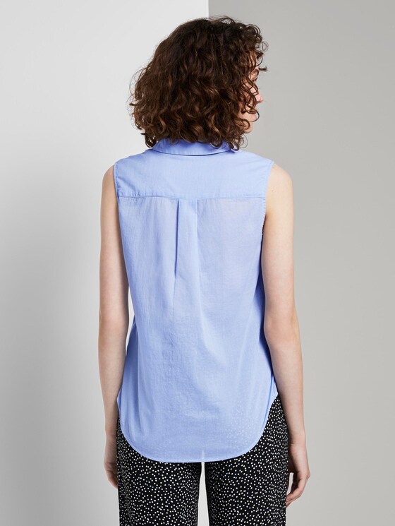 Ärmellose Henley-Bluse mit Seitenschlitzen - Frauen - Parisienne Blue Ärmellose Henley-Bluse mit Seitenschlitzen - Frauen - Parisienne Blue - 2 - TOM TAILOR