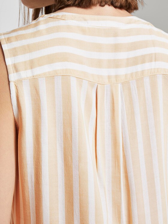 Ärmellose Henley-Bluse mit Streifenmusterung - Frauen - beige offwhite vertical stripe Ärmellose Henley-Bluse mit Streifenmusterung - Frauen - beige offwhite vertical stripe - 10 - TOM TAILOR