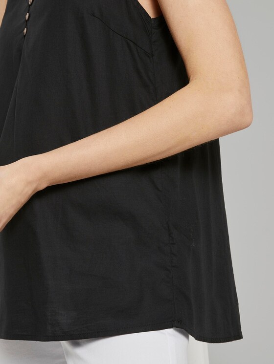 Blusen-Top mit Knotendetail und Knöpfung - Frauen - Deep Black Blusen-Top mit Knotendetail und Knöpfung - Frauen - Deep Black - 10 - TOM TAILOR
