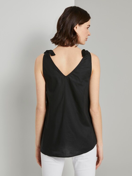 Blusen-Top mit Knotendetail und Knöpfung - Frauen - Deep Black Blusen-Top mit Knotendetail und Knöpfung - Frauen - Deep Black - 2 - TOM TAILOR