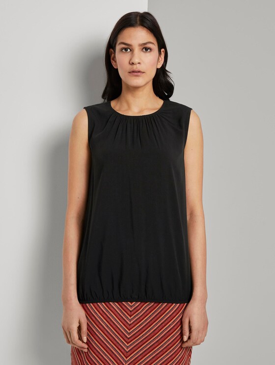 Blusen-Top mit elastischem Bund - Frauen - Deep Black Blusen-Top mit elastischem Bund - Frauen - Deep Black - 1 - TOM TAILOR