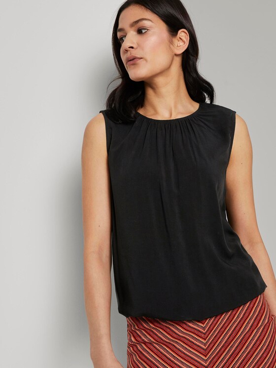 Blusen-Top mit elastischem Bund - Frauen - Deep Black Blusen-Top mit elastischem Bund - Frauen - Deep Black - 5 - TOM TAILOR