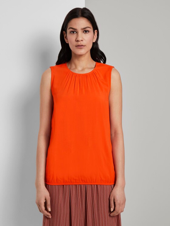 Blusen-Top mit elastischem Bund - Frauen - strong flame orange Blusen-Top mit elastischem Bund - Frauen - strong flame orange - 1 - TOM TAILOR