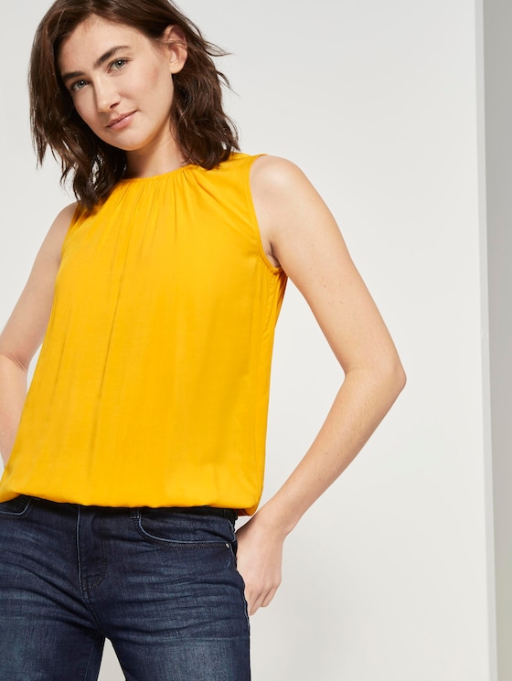 Blusen-Top mit elastischem Bund - Frauen - deep golden yellow Blusen-Top mit elastischem Bund - Frauen - deep golden yellow - 5 - TOM TAILOR