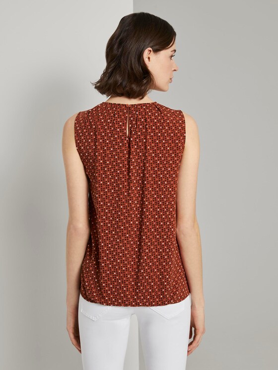 Blusen-Top mit elastischem Bund - Frauen - brown geometric design Blusen-Top mit elastischem Bund - Frauen - brown geometric design - 2 - TOM TAILOR