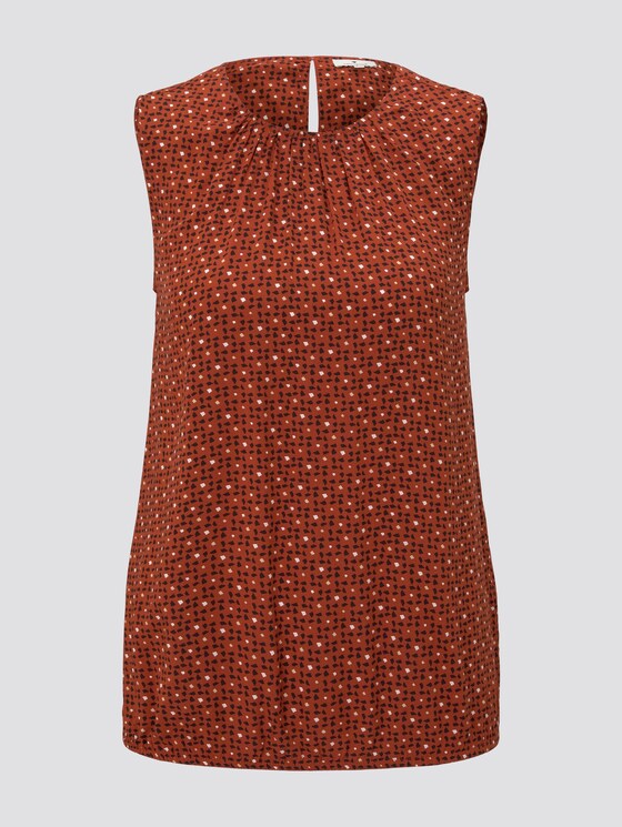 Blusen-Top mit elastischem Bund - Frauen - brown geometric design Blusen-Top mit elastischem Bund - Frauen - brown geometric design - 7 - TOM TAILOR