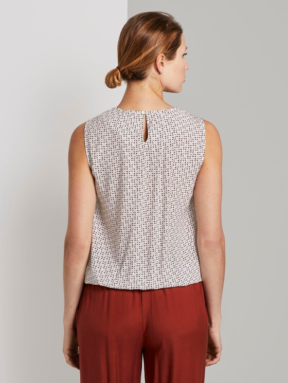Blusen-Top mit elastischem Bund - Frauen - white geometric design Blusen-Top mit elastischem Bund - Frauen - white geometric design - 2 - TOM TAILOR
