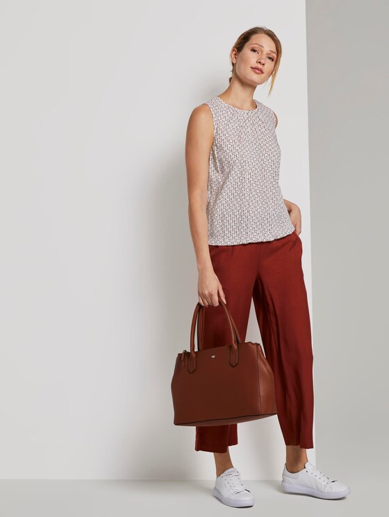 Blusen-Top mit elastischem Bund - Frauen - white geometric design Blusen-Top mit elastischem Bund - Frauen - white geometric design - 3 - TOM TAILOR