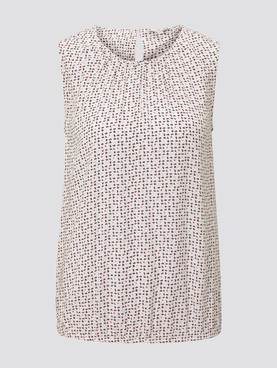 Blusen-Top mit elastischem Bund - Frauen - white geometric design Blusen-Top mit elastischem Bund - Frauen - white geometric design - 7 - TOM TAILOR