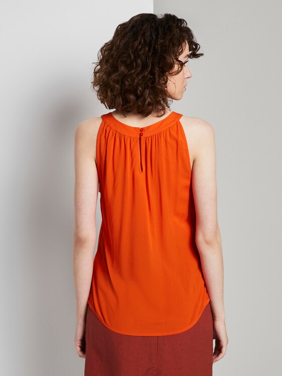 Blouse with a halter collar - Women - strong flame orange Blouse with a halter collar - Women - strong flame orange - 2 - TOM TAILOR