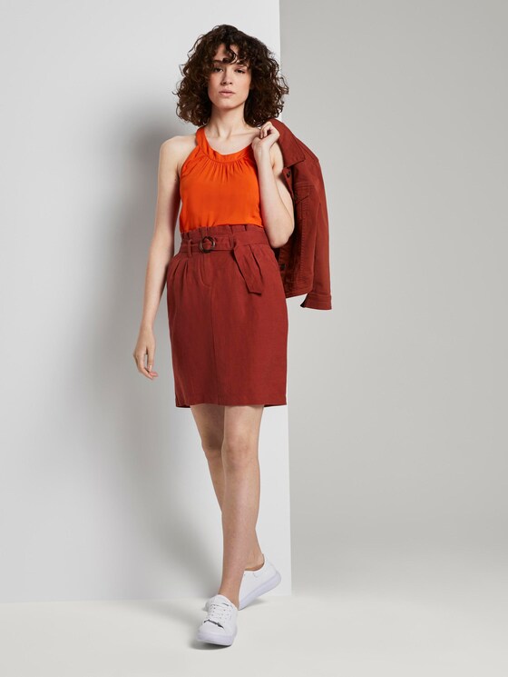 Blouse with a halter collar - Women - strong flame orange Blouse with a halter collar - Women - strong flame orange - 3 - TOM TAILOR
