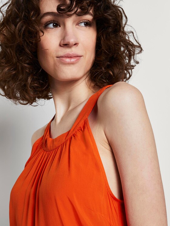Blouse with a halter collar - Women - strong flame orange Blouse with a halter collar - Women - strong flame orange - 9 - TOM TAILOR
