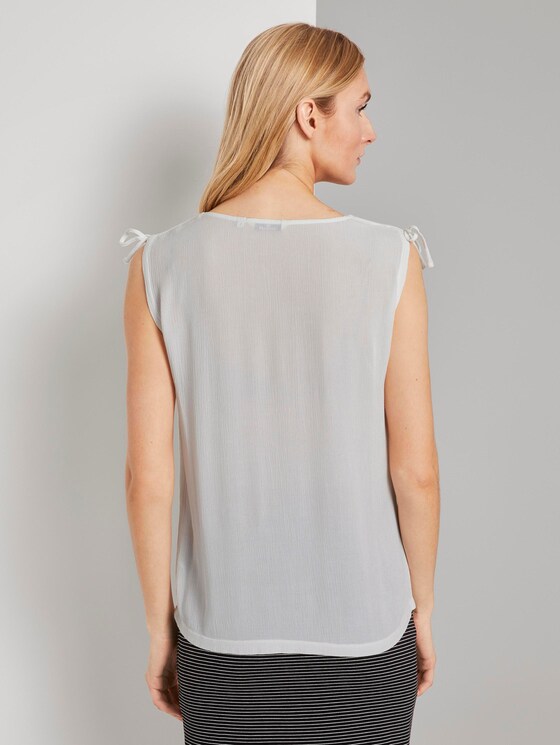 Ärmellose Bluse mit Schulterdetail - Frauen - Whisper White Ärmellose Bluse mit Schulterdetail - Frauen - Whisper White - 2 - TOM TAILOR