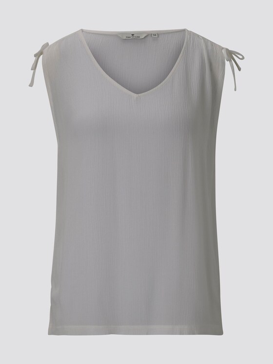 Ärmellose Bluse mit Schulterdetail - Frauen - Whisper White Ärmellose Bluse mit Schulterdetail - Frauen - Whisper White - 7 - TOM TAILOR