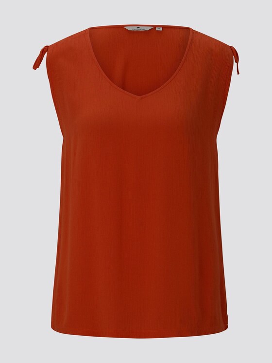 Ärmellose Bluse mit Schulterdetail - Frauen - strong flame orange Ärmellose Bluse mit Schulterdetail - Frauen - strong flame orange - 7 - TOM TAILOR