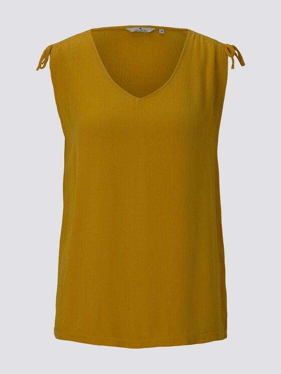 Ärmellose Bluse mit Schulterdetail - Frauen - deep golden yellow Ärmellose Bluse mit Schulterdetail - Frauen - deep golden yellow - 7 - TOM TAILOR