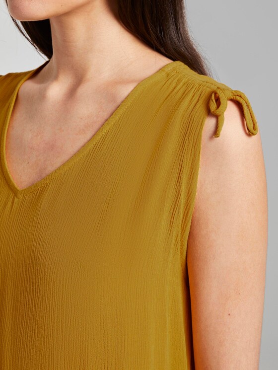 Ärmellose Bluse mit Schulterdetail - Frauen - deep golden yellow Ärmellose Bluse mit Schulterdetail - Frauen - deep golden yellow - 9 - TOM TAILOR
