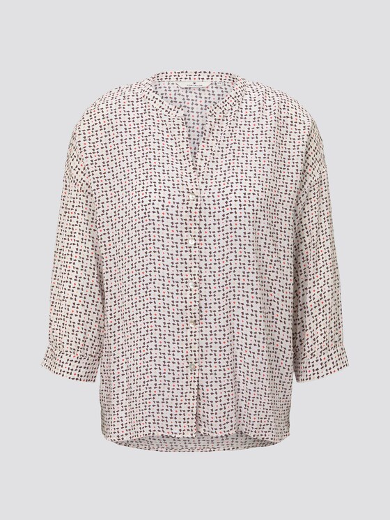 Patterned blouse in a loose fit - Women - white geometric design Patterned blouse in a loose fit - Women - white geometric design - 7 - TOM TAILOR