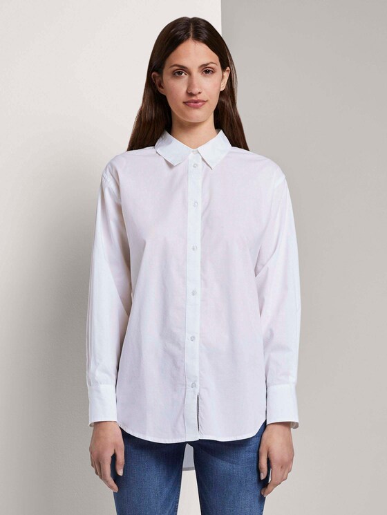 Simple blouse in a loose fit - Women - White Simple blouse in a loose fit - Women - White - 1 - TOM TAILOR