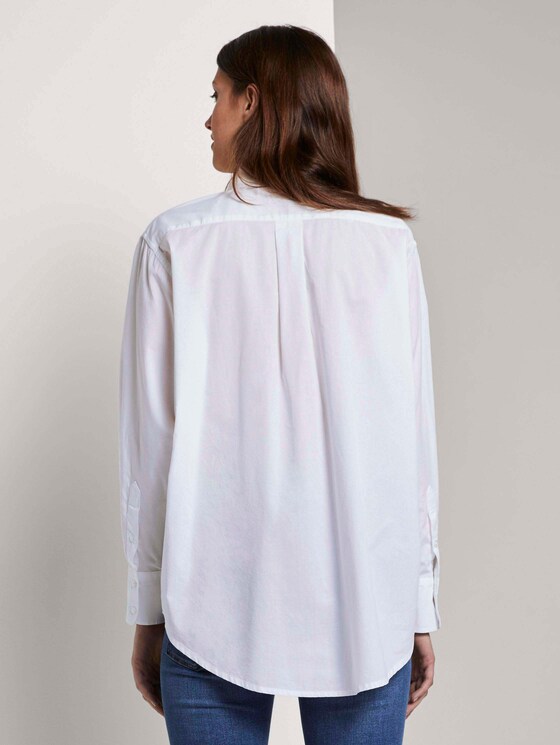 Simple blouse in a loose fit - Women - White Simple blouse in a loose fit - Women - White - 2 - TOM TAILOR