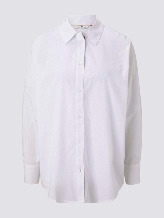 Simple blouse in a loose fit - Women - White Simple blouse in a loose fit - Women - White - 7 - TOM TAILOR