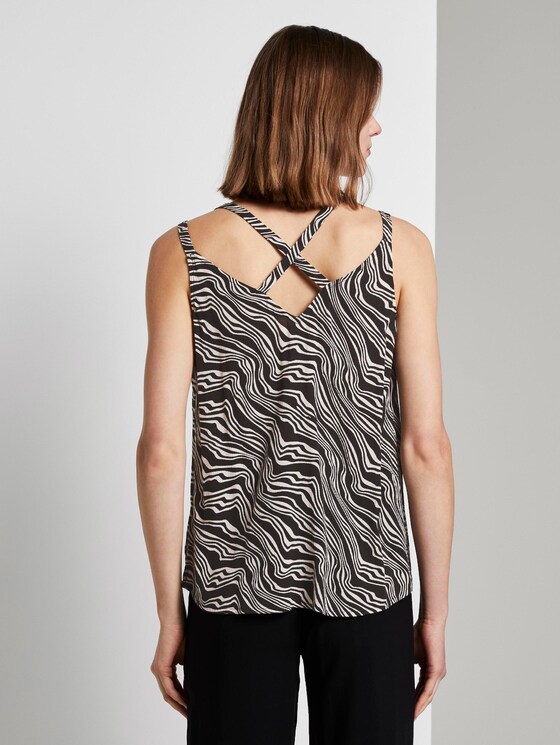 Blouse top with double straps - Women - black wavy design Blouse top with double straps - Women - black wavy design - 2 - TOM TAILOR