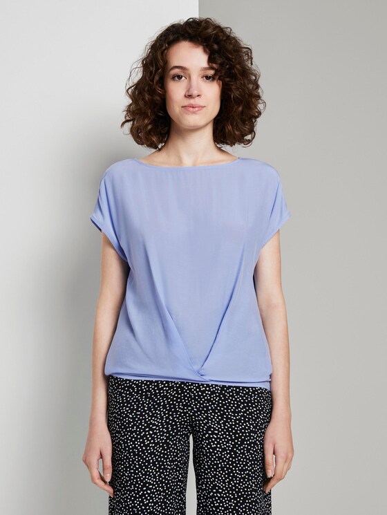 Blusenshirt mit Faltendetail - Frauen - Parisienne Blue Blusenshirt mit Faltendetail - Frauen - Parisienne Blue - 1 - TOM TAILOR