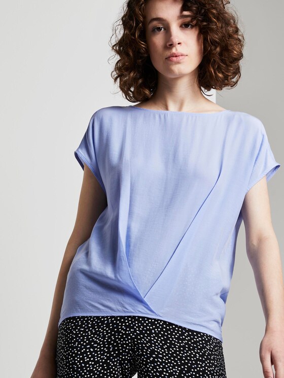 Blusenshirt mit Faltendetail - Frauen - Parisienne Blue Blusenshirt mit Faltendetail - Frauen - Parisienne Blue - 5 - TOM TAILOR