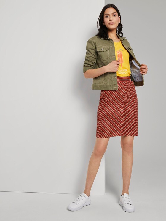Bunt gemusterter Jersey-Rock - Frauen - red structure Bunt gemusterter Jersey-Rock - Frauen - red structure - 3 - TOM TAILOR