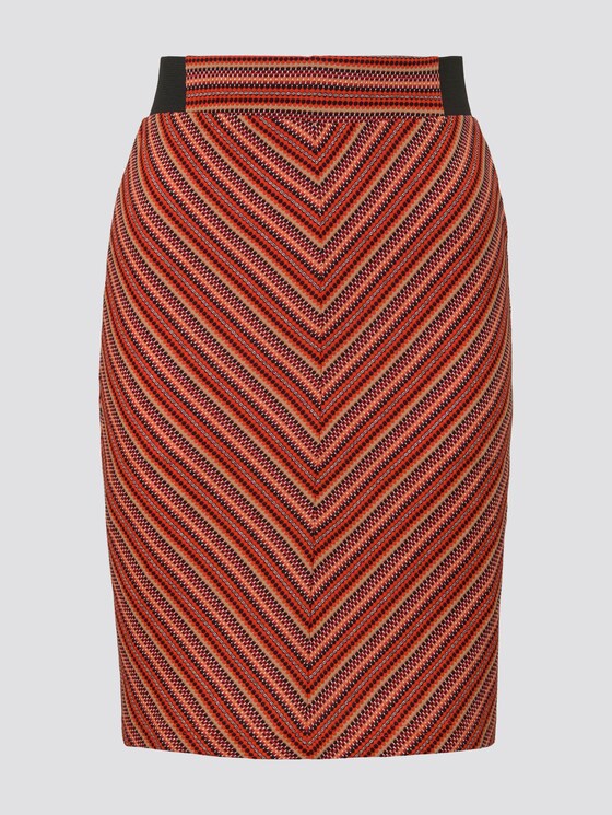 Bunt gemusterter Jersey-Rock - Frauen - red structure Bunt gemusterter Jersey-Rock - Frauen - red structure - 7 - TOM TAILOR