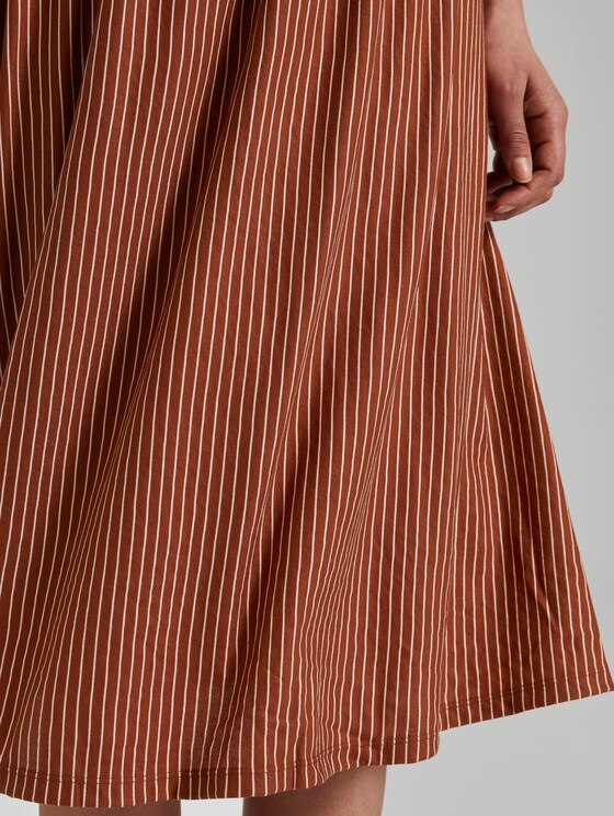 Striped jersey skirt in midi length - Women - brown white stripe Striped jersey skirt in midi length - Women - brown white stripe - 10 - TOM TAILOR