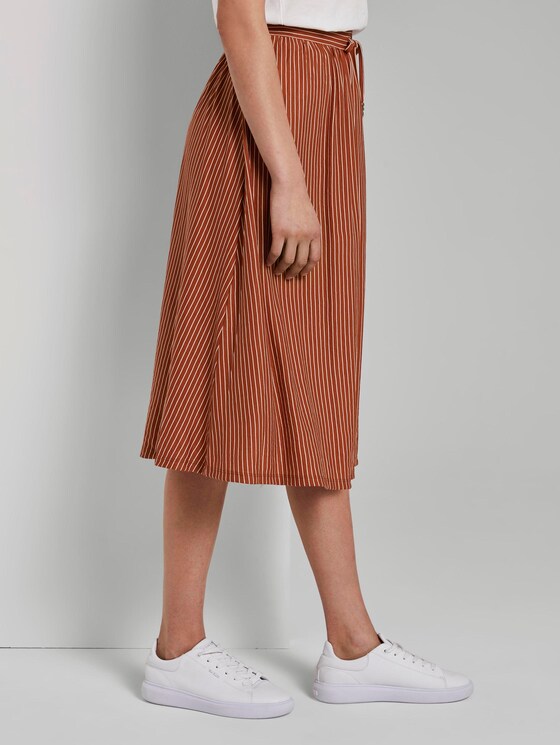 Striped jersey skirt in midi length - Women - brown white stripe Striped jersey skirt in midi length - Women - brown white stripe - 11 - TOM TAILOR