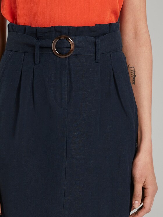 High-waisted paperbag skirt with a belt - Women - Sky Captain Blue High-waisted paperbag skirt with a belt - Women - Sky Captain Blue - 10 - TOM TAILOR