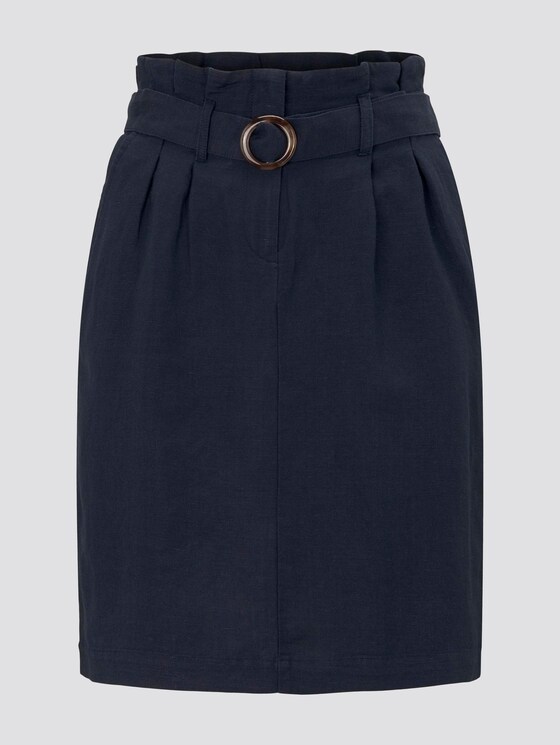 High-waisted paperbag skirt with a belt - Women - Sky Captain Blue High-waisted paperbag skirt with a belt - Women - Sky Captain Blue - 7 - TOM TAILOR