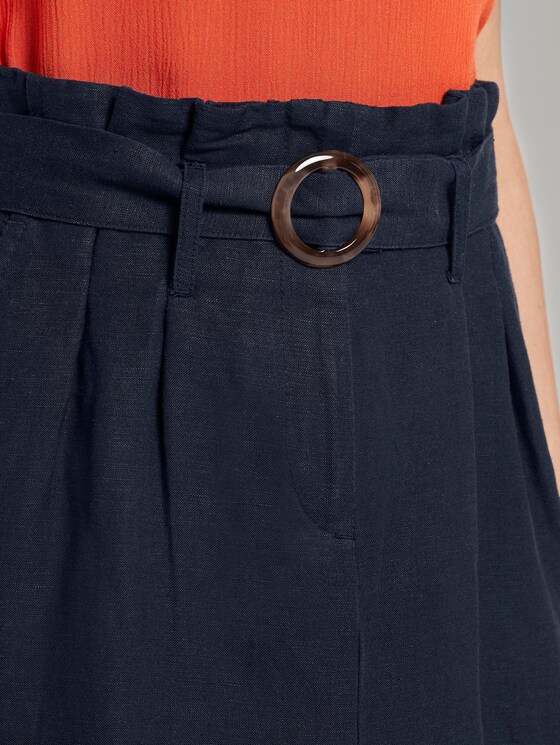 High-waisted paperbag skirt with a belt - Women - Sky Captain Blue High-waisted paperbag skirt with a belt - Women - Sky Captain Blue - 9 - TOM TAILOR