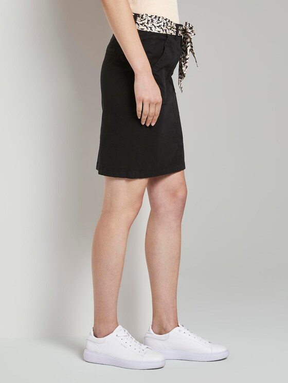 Rock mit gemustertem Bindegürtel - Frauen - deep black Rock mit gemustertem Bindegürtel - Frauen - deep black - 11 - TOM TAILOR