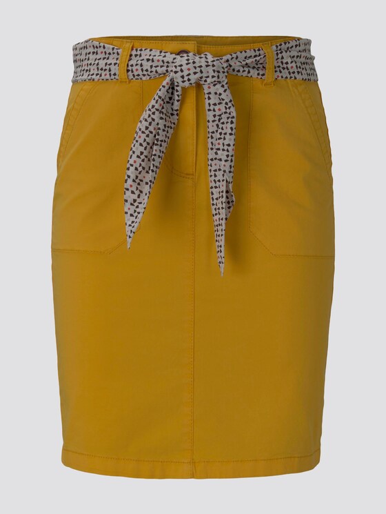 Rock mit gemustertem Bindegürtel - Frauen - deep golden yellow Rock mit gemustertem Bindegürtel - Frauen - deep golden yellow - 7 - TOM TAILOR