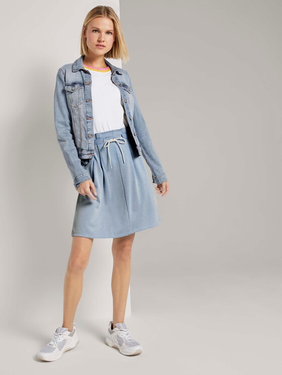 Striped mini skirt with pleated details - Women - blue white stripe Striped mini skirt with pleated details - Women - blue white stripe - 3 - TOM TAILOR Denim