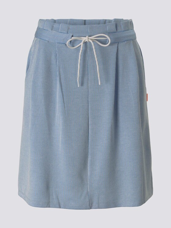 Striped mini skirt with pleated details - Women - blue white stripe Striped mini skirt with pleated details - Women - blue white stripe - 7 - TOM TAILOR Denim