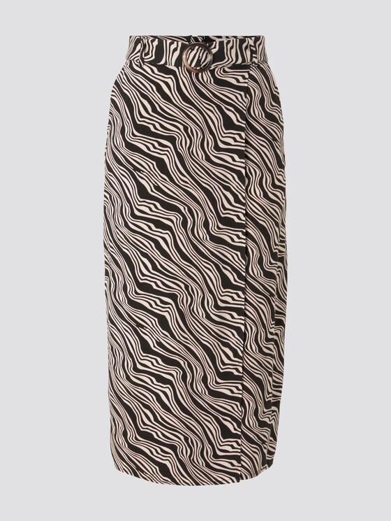 Gemusterter Maxirock in Wickel-Optik - Frauen - black wavy design Gemusterter Maxirock in Wickel-Optik - Frauen - black wavy design - 7 - TOM TAILOR