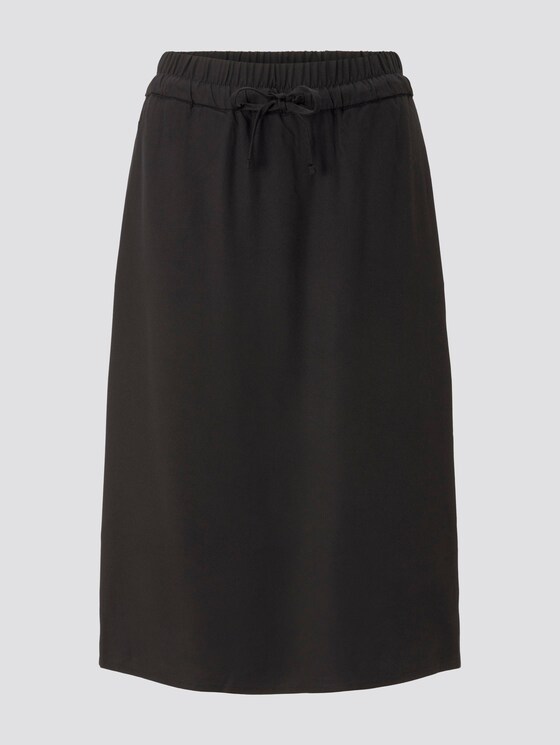 Midirock mit Seitenschlitzen - Frauen - Deep Black Midirock mit Seitenschlitzen - Frauen - Deep Black - 7 - TOM TAILOR