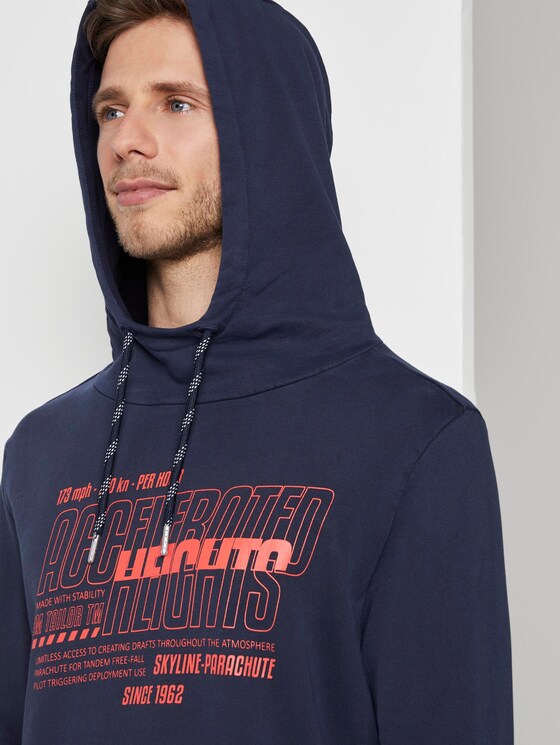 Eingefärbter Hoodie mit Print - Männer - Black Iris Blue Eingefärbter Hoodie mit Print - Männer - Black Iris Blue - 10 - TOM TAILOR