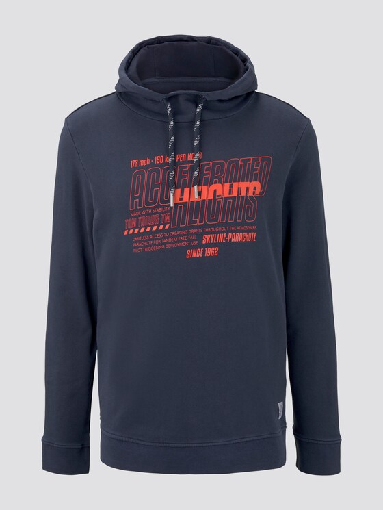 Eingefärbter Hoodie mit Print - Männer - Black Iris Blue Eingefärbter Hoodie mit Print - Männer - Black Iris Blue - 7 - TOM TAILOR