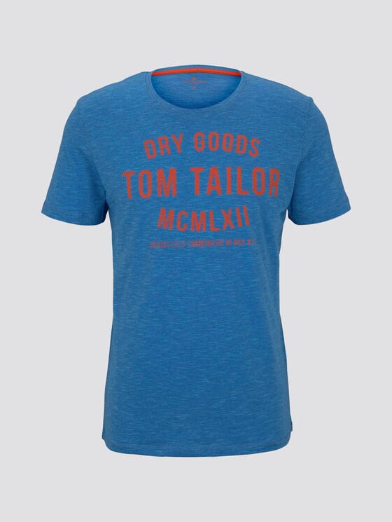 Gestreiftes Jersey T-Shirt mit Print - Männer - blue fine stripe Gestreiftes Jersey T-Shirt mit Print - Männer - blue fine stripe - 7 - TOM TAILOR