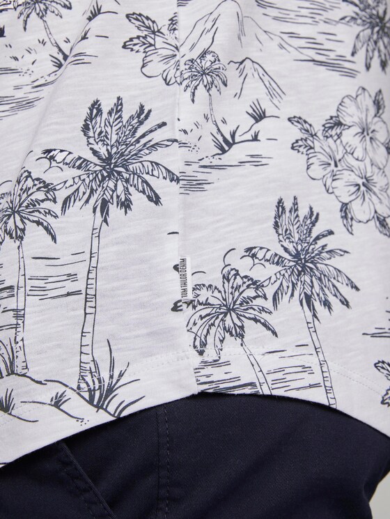 Tank top with a tropical print - Men - white navy hawaiian print Tank top with a tropical print - Men - white navy hawaiian print - 10 - TOM TAILOR Denim