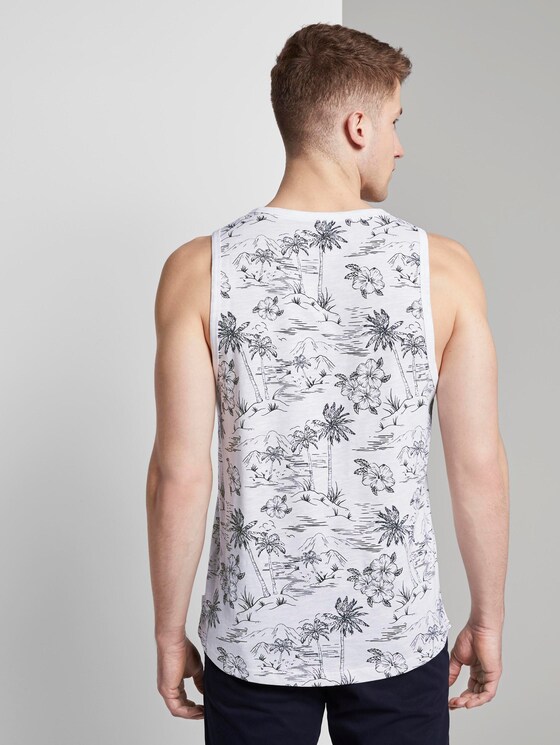Tank top with a tropical print - Men - white navy hawaiian print Tank top with a tropical print - Men - white navy hawaiian print - 2 - TOM TAILOR Denim
