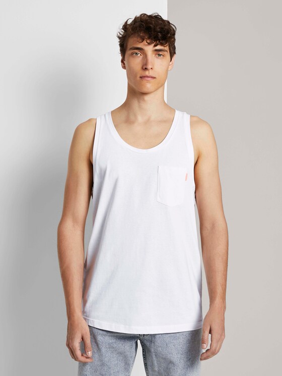 Top mit aufgesetzter Tasche - Männer - White Top mit aufgesetzter Tasche - Männer - White - 1 - TOM TAILOR Denim