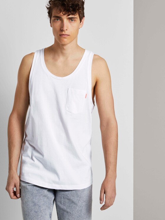 Top mit aufgesetzter Tasche - Männer - White Top mit aufgesetzter Tasche - Männer - White - 5 - TOM TAILOR Denim